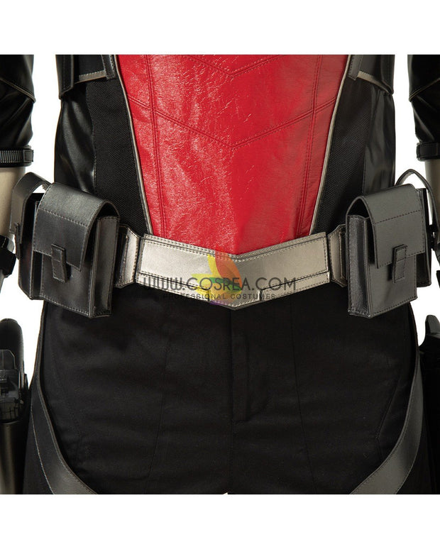Cosrea Marvel Universe The Falcon And Winter Soldier TV Series  Black And Red Full PU Leather Version Cosplay Costume