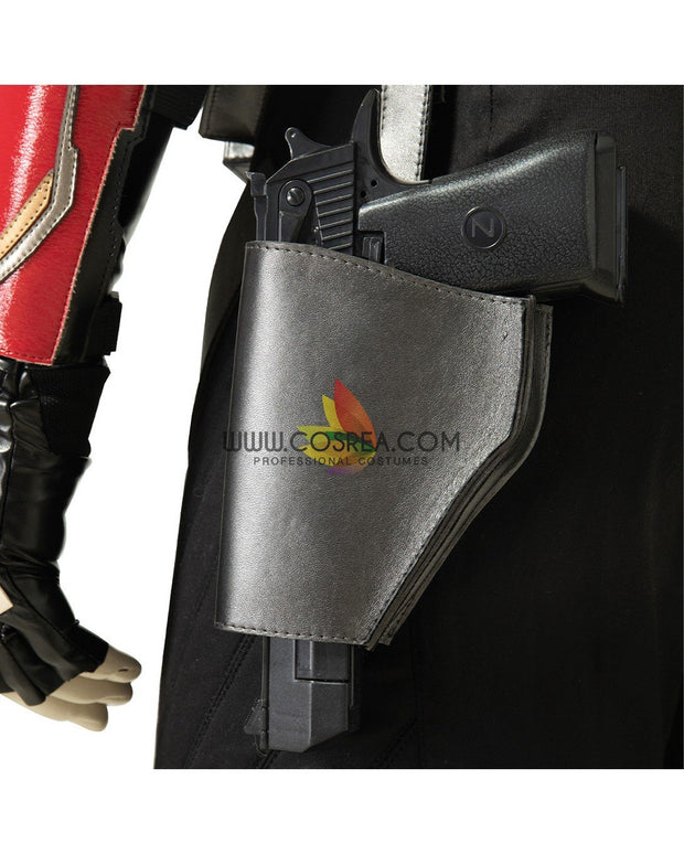 Cosrea Marvel Universe The Falcon And Winter Soldier TV Series  Black And Red Full PU Leather Version Cosplay Costume