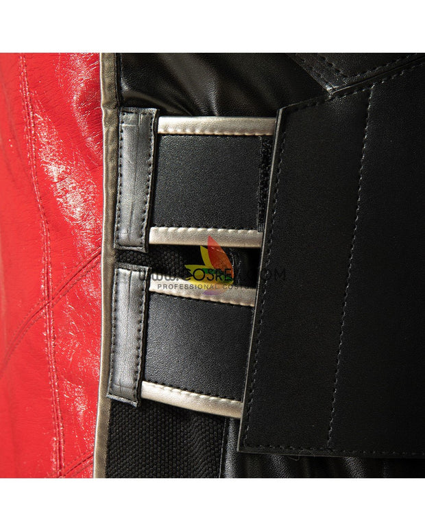 Cosrea Marvel Universe The Falcon And Winter Soldier TV Series  Black And Red Full PU Leather Version Cosplay Costume