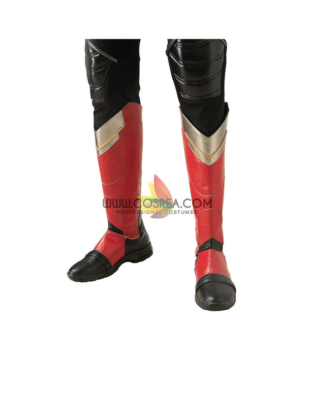Cosrea Marvel Universe The Falcon And Winter Soldier TV Series  Black And Red Full PU Leather Version Cosplay Costume