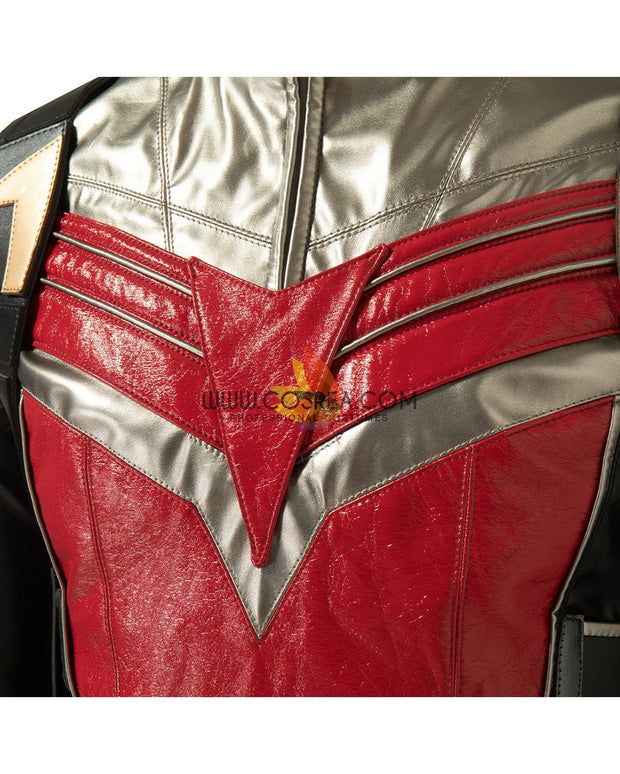 Cosrea Marvel Universe The Falcon And Winter Soldier TV Series  Black And Red Full PU Leather Version Cosplay Costume
