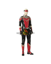 Cosrea Marvel Universe The Falcon And Winter Soldier TV Series  Black And Red Full PU Leather Version Cosplay Costume