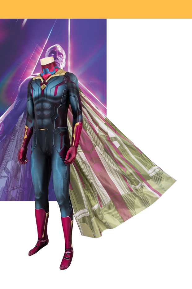 Cosrea Marvel Universe Vision Infinity War Digital Printed Cosplay Costume