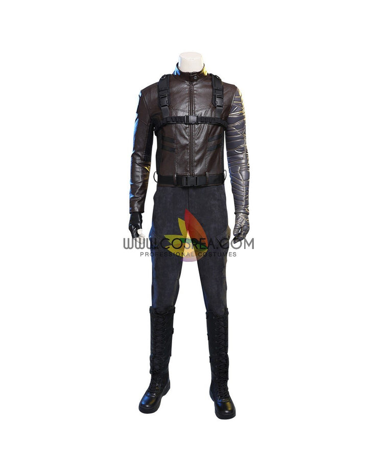 Cosrea Marvel Universe Winter Soldier The Falcon And Winter Soldier TV Series Full PU Leather Version Cosplay Costume