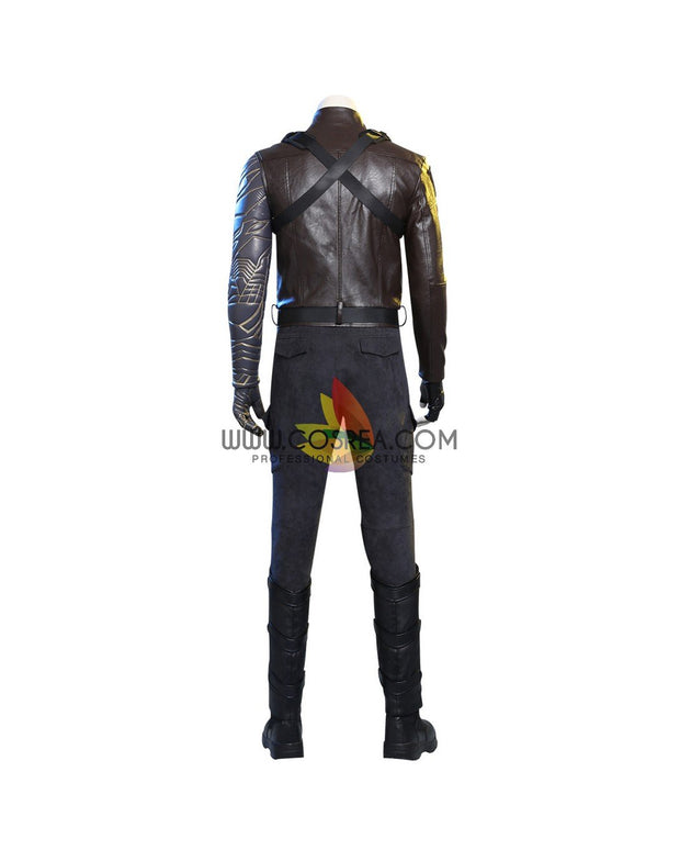 Cosrea Marvel Universe Winter Soldier The Falcon And Winter Soldier TV Series Full PU Leather Version Cosplay Costume