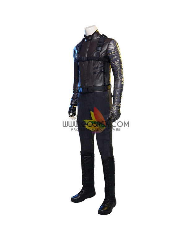 Cosrea Marvel Universe Winter Soldier The Falcon And Winter Soldier TV Series Full PU Leather Version Cosplay Costume