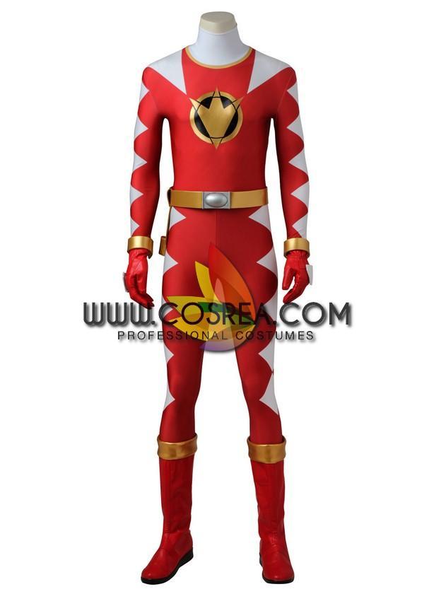 Cosrea P-T Power Rangers Dino Thunder Red Ranger Cosplay Costume
