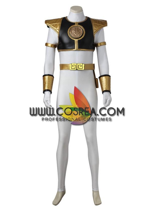 Cosrea P-T Power Rangers Kyoryu Sentai White Ranger Cosplay Costume