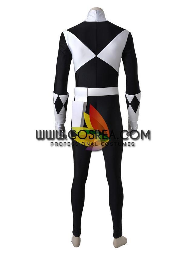 Cosrea P-T Power Rangers Mighty Morphin Black Ranger Cosplay Costume