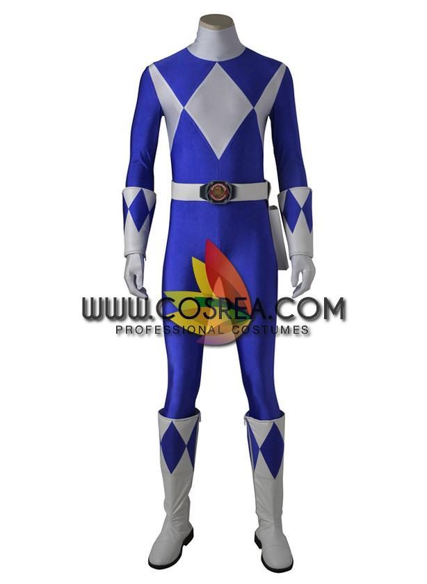 Cosrea P-T Power Rangers Mighty Morphin Blue Ranger Cosplay Costume