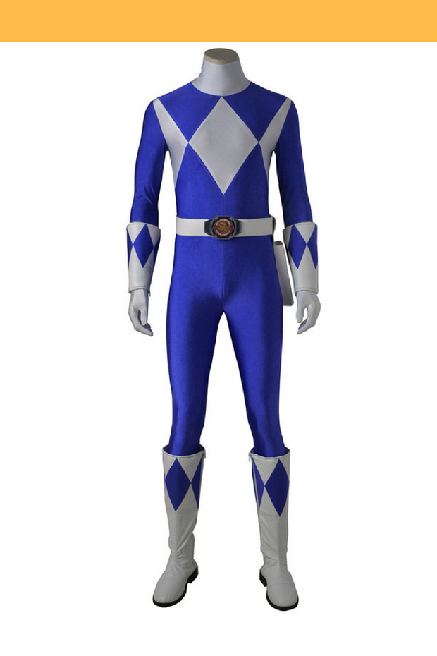 Cosrea P-T Power Rangers Mighty Morphin Blue Ranger Cosplay Costume