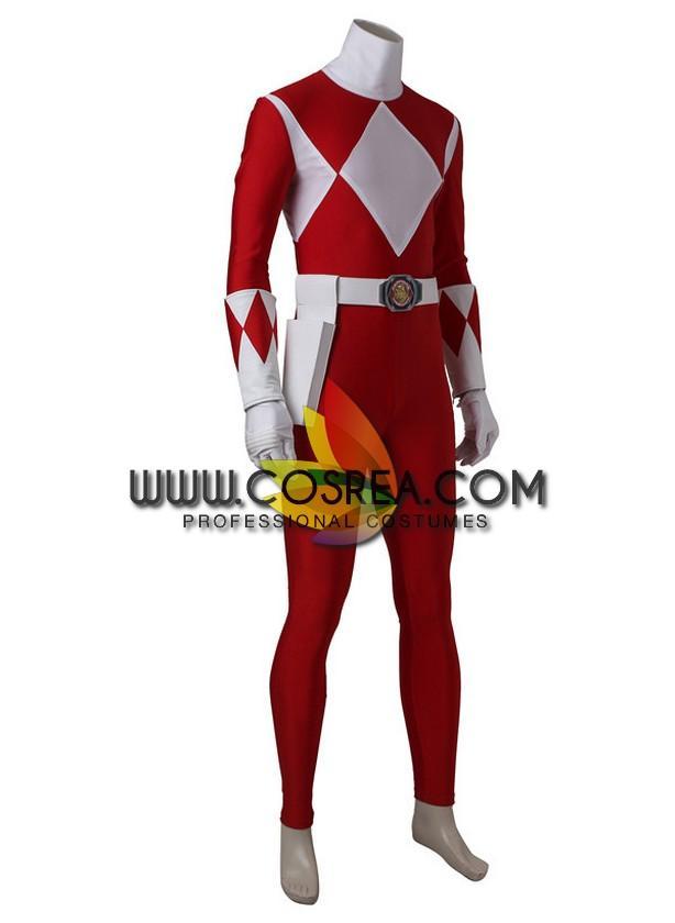 Cosrea P-T Power Rangers Mighty Morphin Red Ranger Cosplay Costume