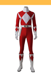 Cosrea P-T Power Rangers Mighty Morphin Red Ranger Cosplay Costume