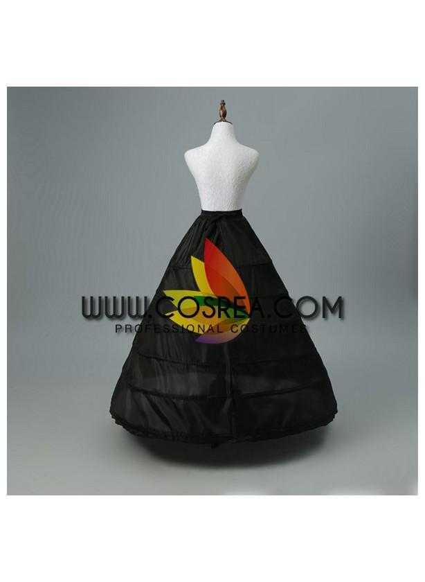 Cosrea Petticoat & Skirt Hoop Black 6 Tier Elastic Waist Petticoat