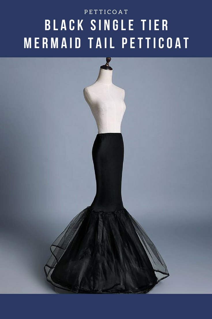 mermaid dress petticoat Black Single Tier Mermaid Tail Petticoat