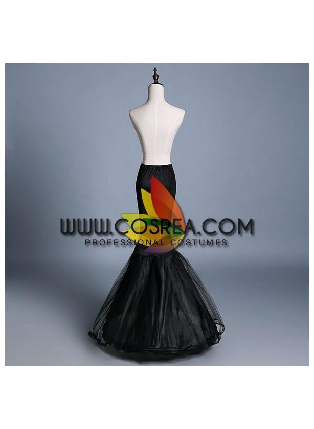 Cosrea Petticoat & Skirt Hoop Black Single Tier Mermaid Tail Petticoat