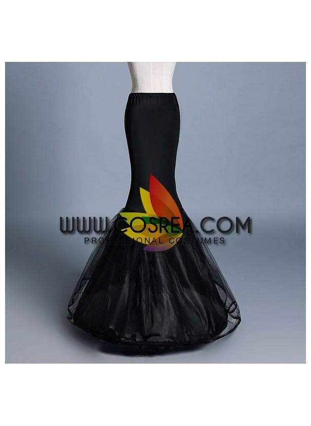 Cosrea Petticoat & Skirt Hoop Black Single Tier Mermaid Tail Petticoat