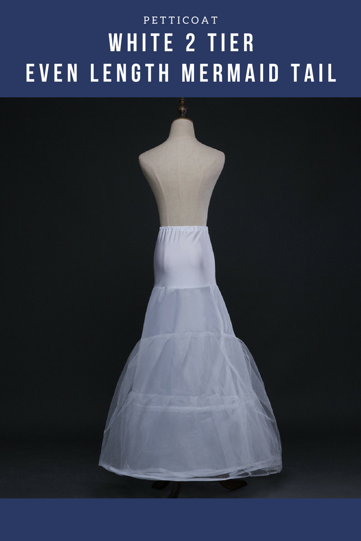 mermaid petticoat for wedding dress White 2 Tier Even Length Mermaid Tail Petticoat