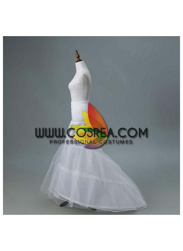 Cosrea Petticoat & Skirt Hoop White 2 Tier Mermaid Tail Petticoat