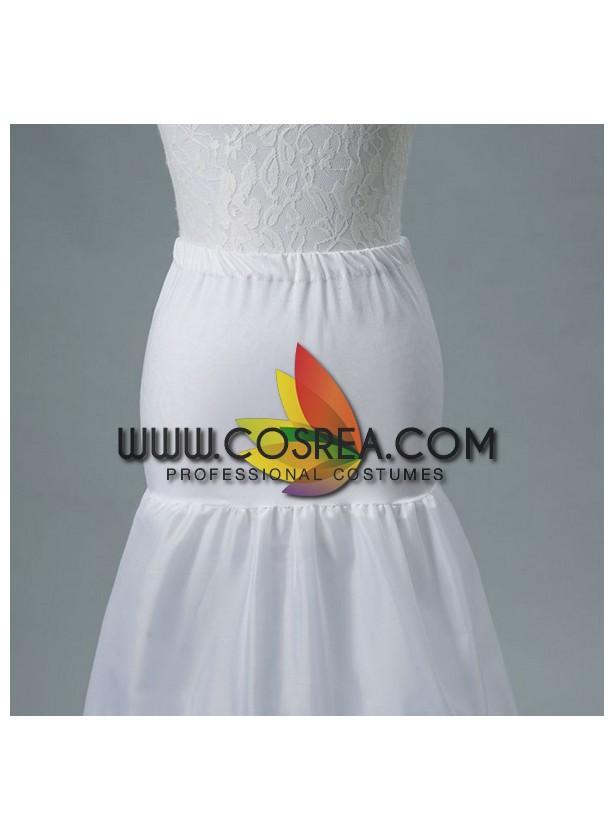 Cosrea Petticoat & Skirt Hoop White 2 Tier Mermaid Tail Petticoat