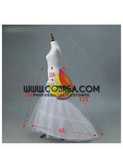 Cosrea Petticoat & Skirt Hoop White 2 Tier Mermaid Tail Petticoat