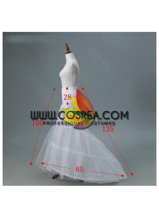 Cosrea Petticoat & Skirt Hoop White 2 Tier Mermaid Tail Petticoat