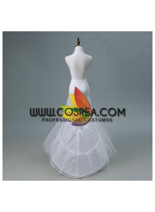 Cosrea Petticoat & Skirt Hoop White 2 Tier Mermaid Tail Petticoat