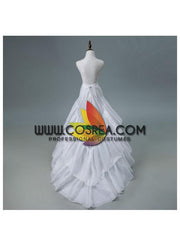 Cosrea Petticoat & Skirt Hoop White 2 Tier Tulle Petticoat With Train