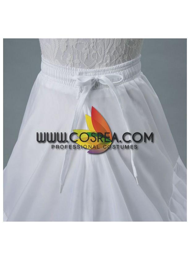 Cosrea Petticoat & Skirt Hoop White 2 Tier Tulle Petticoat With Train