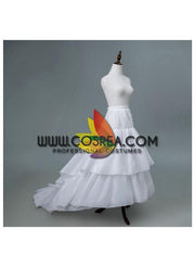 Cosrea Petticoat & Skirt Hoop White 2 Tier Tulle Petticoat With Train