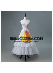 Cosrea Petticoat & Skirt Hoop White 2 Tier Tulle Petticoat With Train