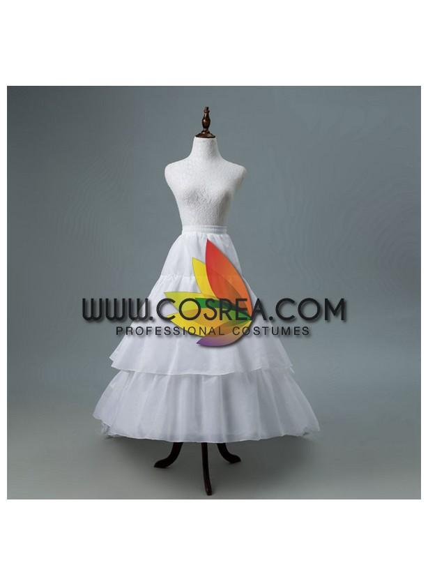 Cosrea Petticoat & Skirt Hoop White 2 Tier Tulle Petticoat With Train