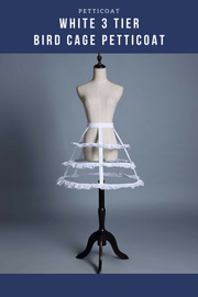 Cosrea Petticoat & Skirt Hoop White 3 Tier Bird Cage Petticoat