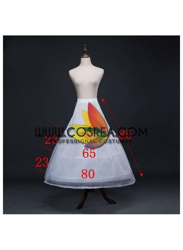 Cosrea Petticoat & Skirt Hoop White 3 Tier With Double Layer Tulle Petticoat