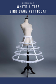 Cosrea Petticoat & Skirt Hoop White 4 Tier Bird Cage Petticoat