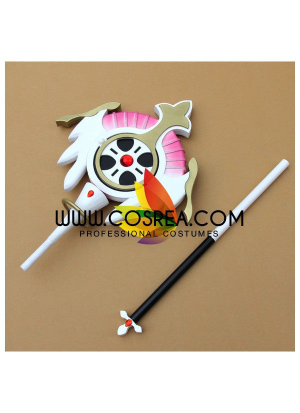 Cosrea prop Elsword Elemental Master Aisha Angel Staff Cosplay Prop