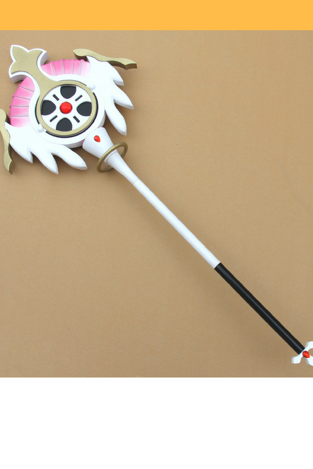 Cosrea prop Elsword Elemental Master Aisha Angel Staff Cosplay Prop