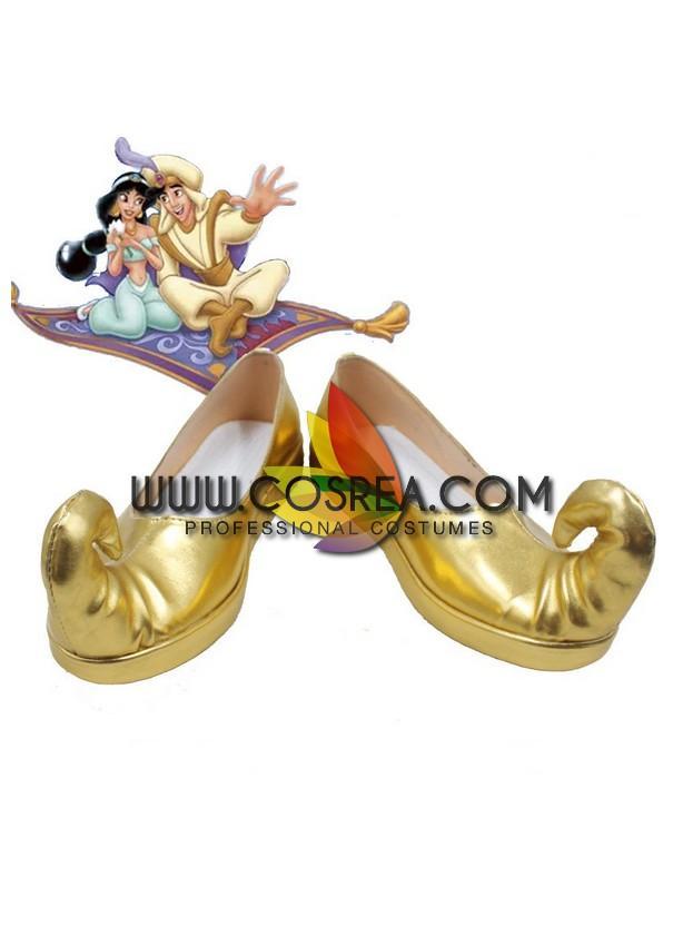 Cosrea shoes Disney Aladdin Jasmine Gold Cosplay Shoes