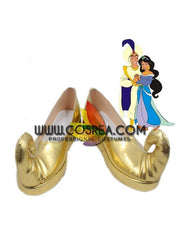 Cosrea shoes Disney Aladdin Jasmine Gold Cosplay Shoes