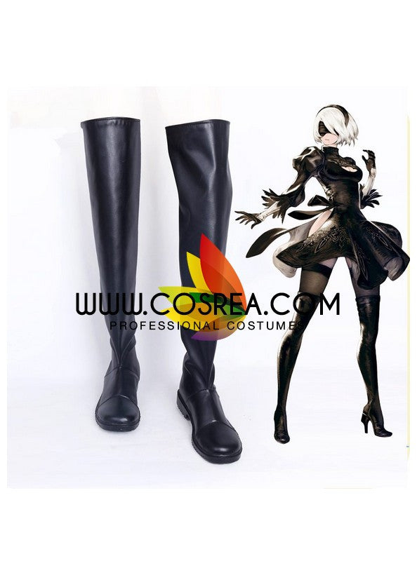 Cosrea shoes NieR Automata 2B Flat Heels Cosplay Shoes