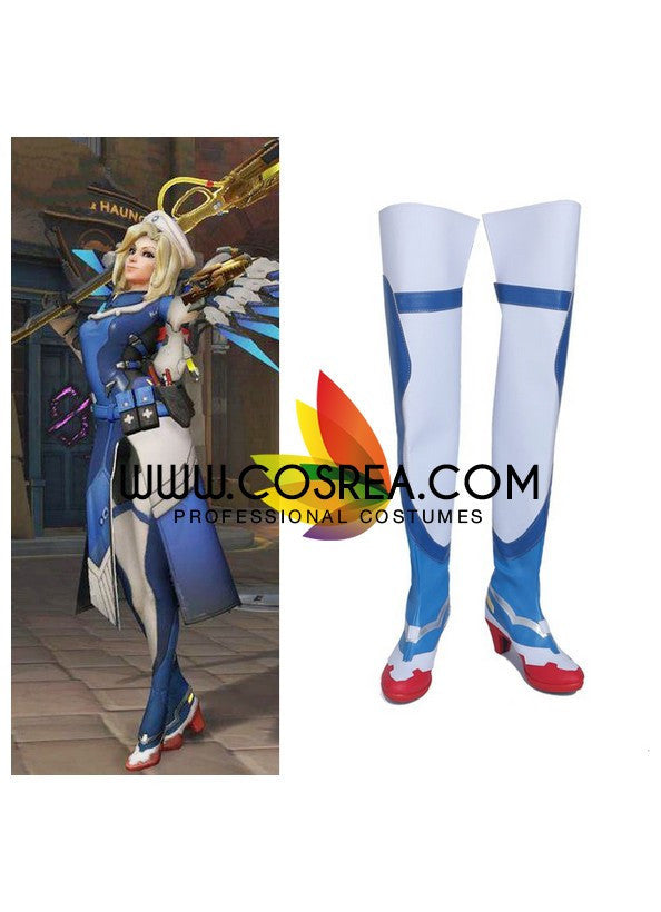 Cosrea shoes Overwatch Mercy Combat Medic Cosplay Shoes