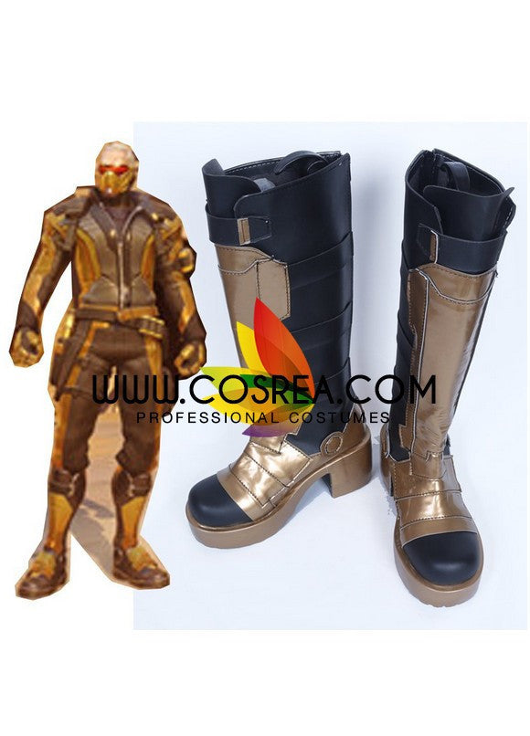 Cosrea shoes Overwatch Soldier 76 Golden Cosplay Shoes