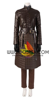Cosrea TV Costumes Arya Stark Season 8 Game of Thrones Dark PU Leather Version Cosplay Costume
