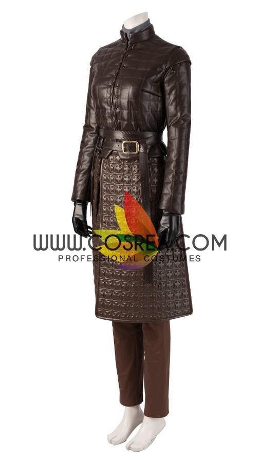 Cosrea TV Costumes Arya Stark Season 8 Game of Thrones Dark PU Leather Version Cosplay Costume