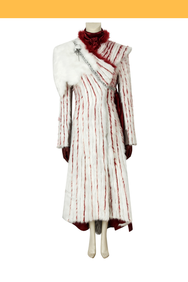 Cosrea TV Costumes Daenerys Season 8 Faux Fur Cosplay Costume