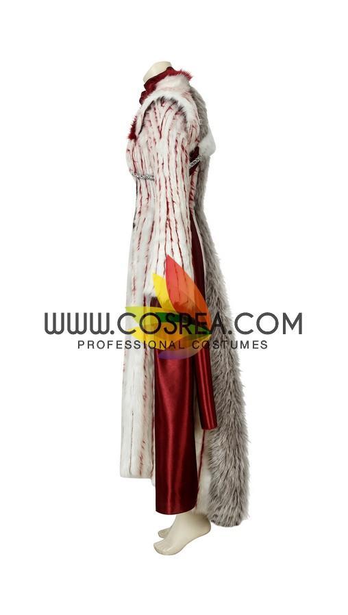 Cosrea TV Costumes Daenerys Season 8 Faux Fur Cosplay Costume
