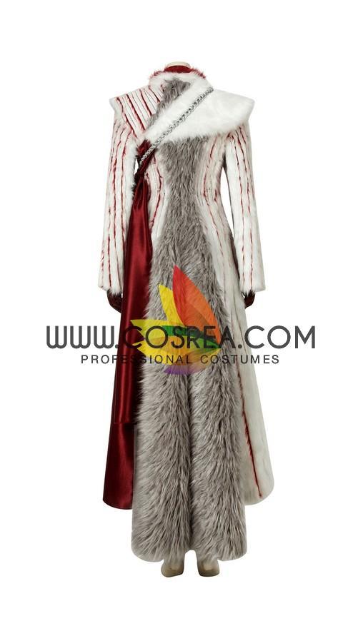 Cosrea TV Costumes Daenerys Season 8 Faux Fur Cosplay Costume
