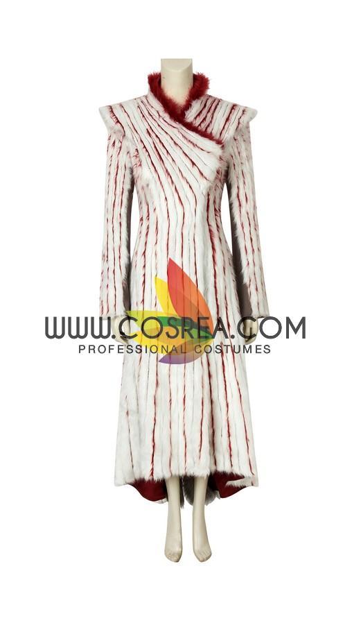 Cosrea TV Costumes Daenerys Season 8 Faux Fur Cosplay Costume