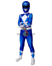 Cosrea TV Costumes Mighty Morphin Power Rangers Blue Ranger Kids Size Digital Printed Cosplay Costume