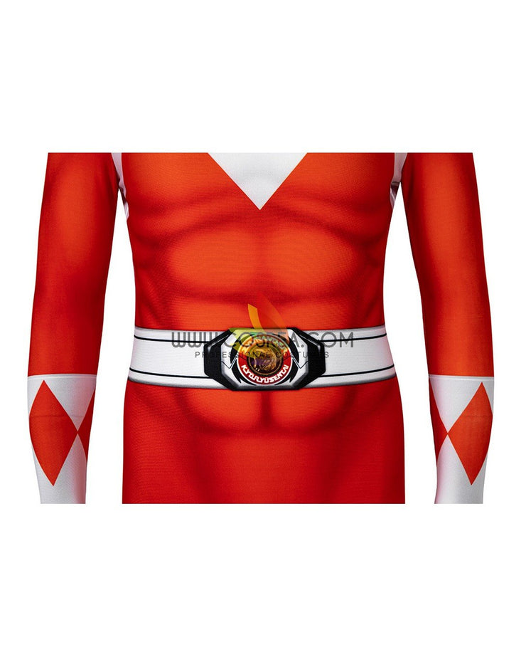Cosrea TV Costumes Mighty Morphin Power Rangers Red Ranger Kids Size Digital Printed Cosplay Costume